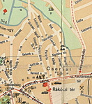 Térképrészlet 1964-ből (jobb alsó sarokban a megszüntetett vasútvonal)