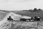 M1-M7 autópálya építése (örsöddűlői szakaszán), 1962-ben [Fortepan/UVATERV]