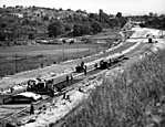 Autópálya építése (M1-M7 őrmezei szakaszán), 1963-ban. [Fortepan/Bp. Főv. Levéltára Városrendezési és Építészeti Osztályának fényképei]