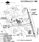 Helyszínrajz. A két szürke épület valósul(t) meg.