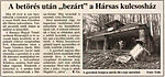 A Hársas-kulcsosház végnapjai 1994-ből (Forrás: Dunántúli-Napló)