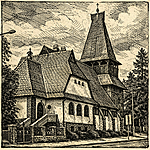 A református templom - fotó alapján készült AI rajz