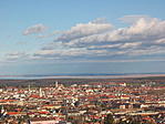 A város, és a távolban a Fertő-tó