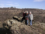 Első pont közelében. Éva, Kristóf, Mami