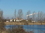 Erőmű a fák mögött