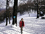 Éva a sípálya közelében