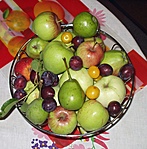 ezt a gyümölcskosarat útközben szedegettük...
