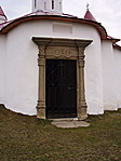 Reneszánsz ajtókeret 1686-ból. Felirata: Non est mortale quod opto. (Nem hal meg, aki bízik.)
