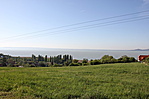 A Balaton látképe a ládától.