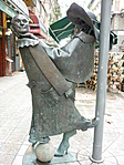 Színház c.szobor (Hofi-szobor) a Nagymező utcában (Stremeny Géza,2004)