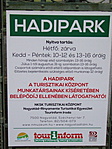 A hadipark nyitvatartása