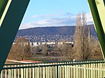 A Graphisoft Park az Ésuaki Vasúti Összekötő Hídról