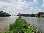 A kép bal oldalán a Maros, a jobb oldalon a Tisza, a háttérben Szeged