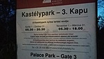 Kastálypark nyitvatartása (2019. nov.)