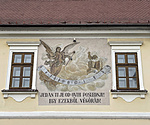 2023 02 18 Zombor Volt ferences rendház majd rk plébánia épületén napóra 1852-ebn festett